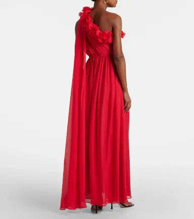 Leo Lin Jenni draped floral-appliqué silk gown | Thumbnail 3