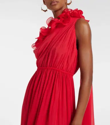 Leo Lin Jenni draped floral-appliqué silk gown | Thumbnail 4