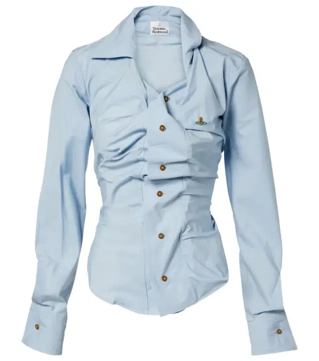 Vivienne Westwood Orb gathered cotton poplin shirt