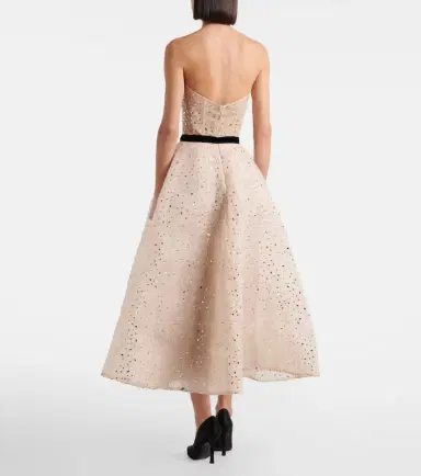 Monique Lhuillier Belted embellished cocktail dress | Thumbnail 2
