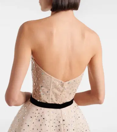Monique Lhuillier Belted embellished cocktail dress | Thumbnail 5