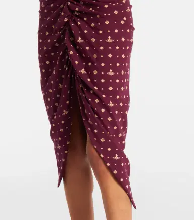 Vivienne Westwood Pulling printed ruched cotton midi dress | Thumbnail 3