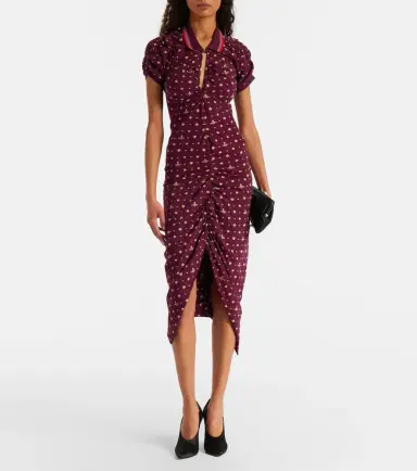 Vivienne Westwood Pulling printed ruched cotton midi dress | Thumbnail 4