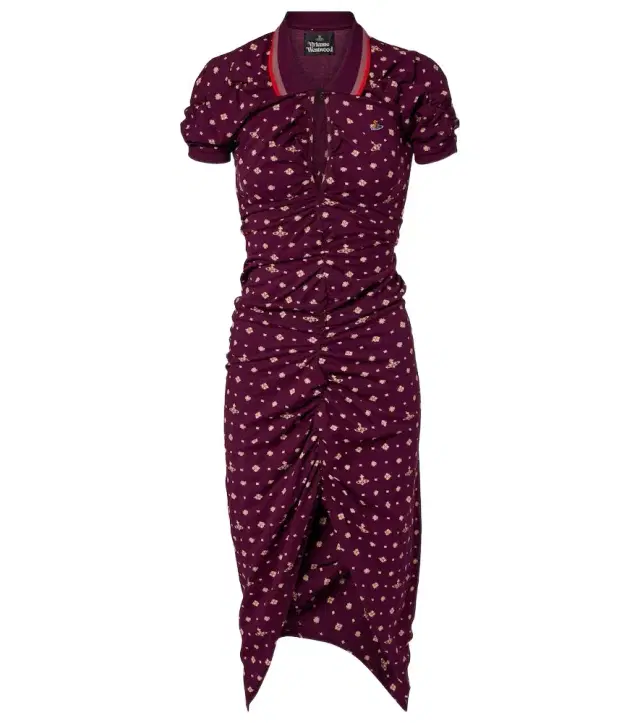 Vivienne Westwood Pulling printed ruched cotton midi dress
