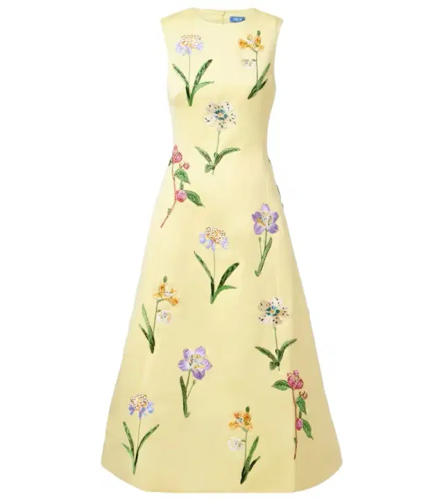 Cleo beaded floral midi dress