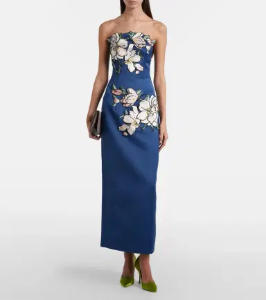 Leo Lin Ava floral-appliqué strapless midi dress | Thumbnail 3 Leo Lin Ava floral-appliqué strapless midi dress | Thumbnail 3