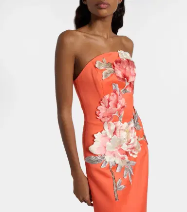 Leo Lin Ava floral-appliqué satin corset gown | Thumbnail 3 Leo Lin Ava floral-appliqué satin corset gown | Thumbnail 3