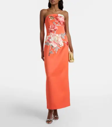 Leo Lin Ava floral-appliqué satin corset gown | Thumbnail 4 Leo Lin Ava floral-appliqué satin corset gown | Thumbnail 4