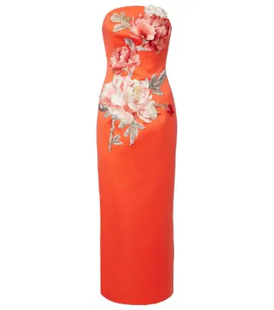 Leo Lin Ava floral-appliqué satin corset gown | Thumbnail 1 Leo Lin Ava floral-appliqué satin corset gown | Thumbnail 1