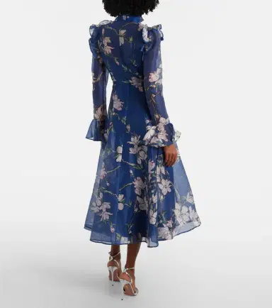 Leo Lin Katrina floral linen-blend midi dress | Thumbnail 3