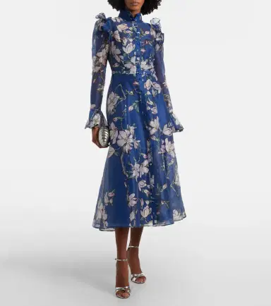 Leo Lin Katrina floral linen-blend midi dress | Thumbnail 5