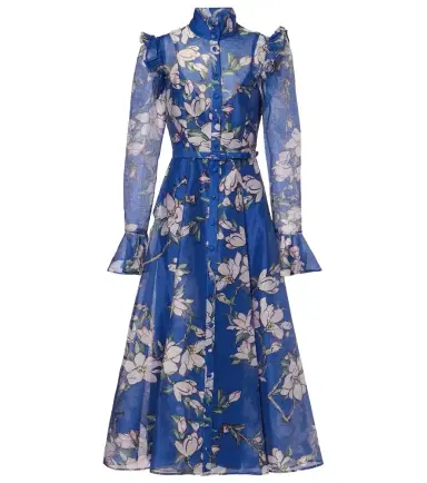 Leo Lin Katrina floral linen-blend midi dress | Thumbnail 1