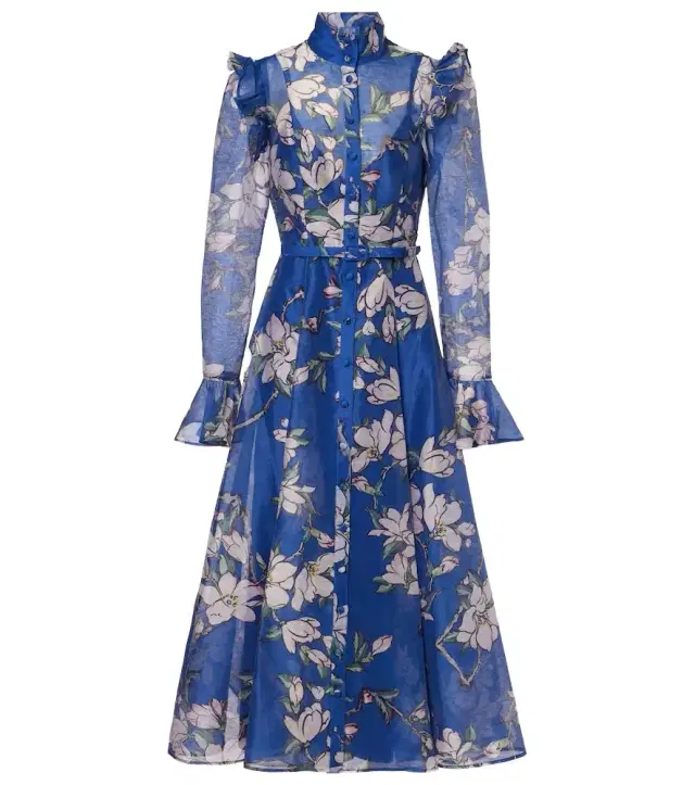Katrina floral linen-blend midi dress