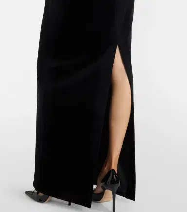 Leo Lin Marilyn cutout floral-appliqué velvet gown | Thumbnail 3