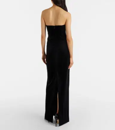 Leo Lin Marilyn cutout floral-appliqué velvet gown | Thumbnail 5