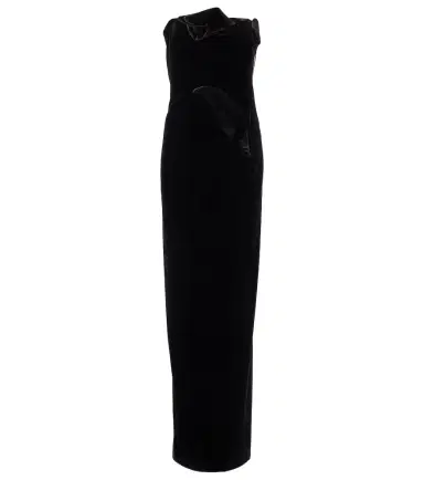 Leo Lin Marilyn cutout floral-appliqué velvet gown | Thumbnail 1
