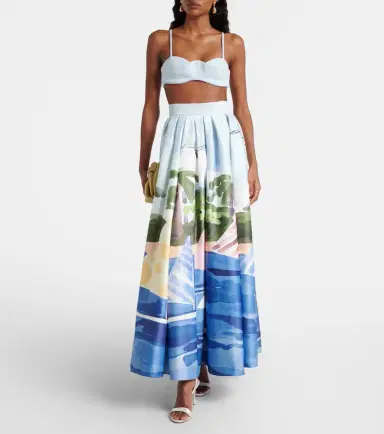 Leo Lin Printed pleated maxi skirt | Thumbnail 2