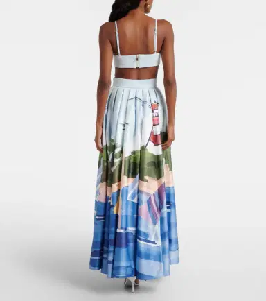 Leo Lin Printed pleated maxi skirt | Thumbnail 4