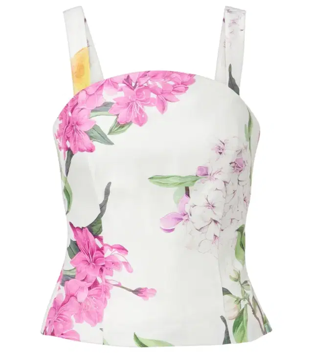 Isadora printed linem-blend top