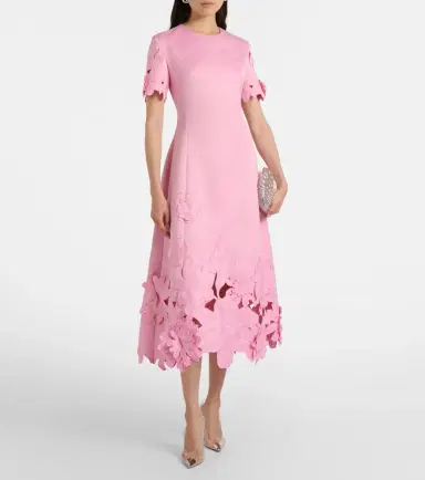 Leo Lin Floral-appliqué embroidered cocktail dress | Thumbnail 3