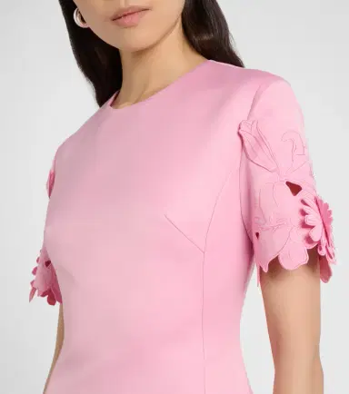 Leo Lin Floral-appliqué embroidered cocktail dress | Thumbnail 4
