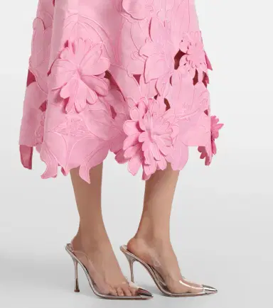 Leo Lin Floral-appliqué embroidered cocktail dress | Thumbnail 5