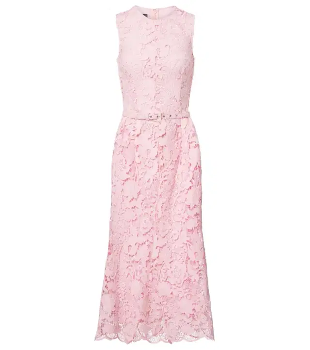 Floral belted lace midi dress Floral belted lace midi dress