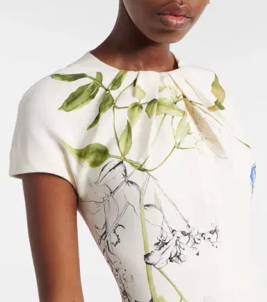 Monique Lhuillier Floral midi dress | Thumbnail 4 Monique Lhuillier Floral midi dress | Thumbnail 4