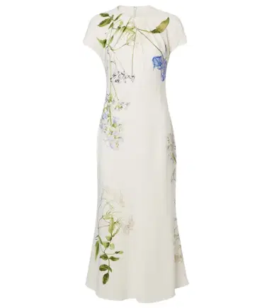 Monique Lhuillier Floral midi dress | Thumbnail 1 Monique Lhuillier Floral midi dress | Thumbnail 1