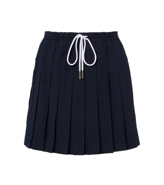 Thom Browne Pleated striped wool miniskirt