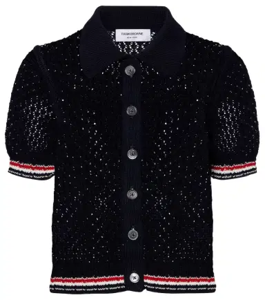 Thom Browne Pointelle cotton cardigan | Thumbnail 1
