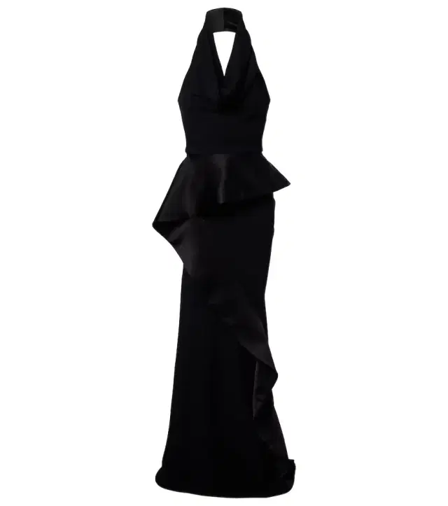 Provocateur halterneck peplum satin gown