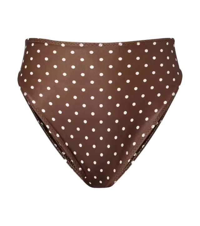 Polka-dot high-rise bikini bottoms