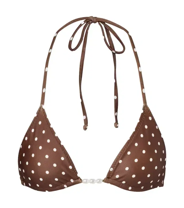 Beaded polka-dot bikini top