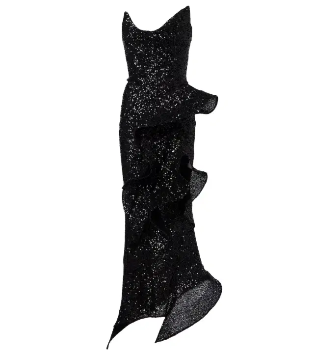 Maticevski Thistle Wave ruffled sequined gown