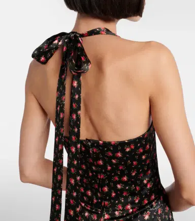 Dolce & Gabbana Floral halterneck silk-blend satin minidress | Thumbnail 2