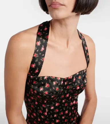Dolce & Gabbana Floral halterneck silk-blend satin minidress | Thumbnail 3