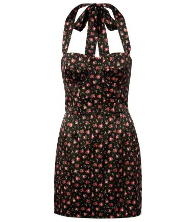 Dolce & Gabbana Floral halterneck silk-blend satin minidress | Thumbnail 1