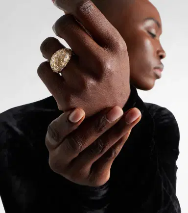 Yvonne Léon Yvonne Léon Dôme Fleurie 9kt gold ring with diamonds | Thumbnail 4