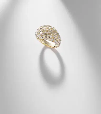 Yvonne Léon Yvonne Léon Dôme Fleurie 9kt gold ring with diamonds | Thumbnail 5