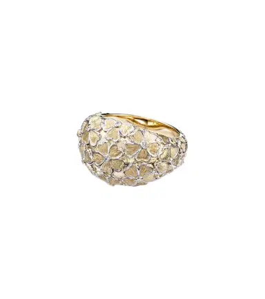 Yvonne Léon Yvonne Léon Dôme Fleurie 9kt gold ring with diamonds | Thumbnail 1