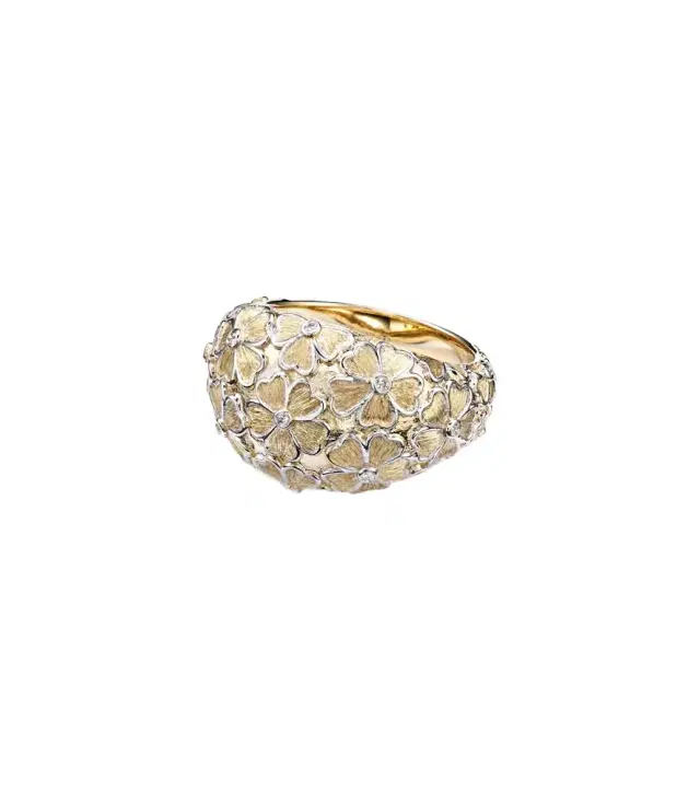 Yvonne Leon Yvonne Léon Dôme Fleurie 9kt gold ring with diamonds