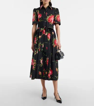 Dolce & Gabbana Belted floral cotton shirt midi dress | Thumbnail 3 Dolce & Gabbana Belted floral cotton shirt midi dress | Thumbnail 3