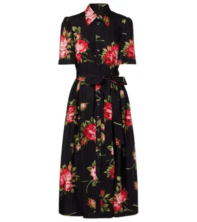 Dolce & Gabbana Belted floral cotton shirt midi dress | Thumbnail 1 Dolce & Gabbana Belted floral cotton shirt midi dress | Thumbnail 1