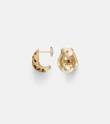 Yvonne Léon Yvonne Léon Lynx 9kt gold earrings with citrines, enamel, and diamonds | Thumbnail 2