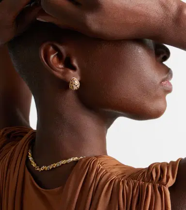 Yvonne Léon Yvonne Léon Lynx 9kt gold earrings with citrines, enamel, and diamonds | Thumbnail 3
