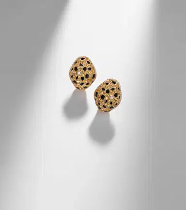 Yvonne Léon Yvonne Léon Lynx 9kt gold earrings with citrines, enamel, and diamonds | Thumbnail 5