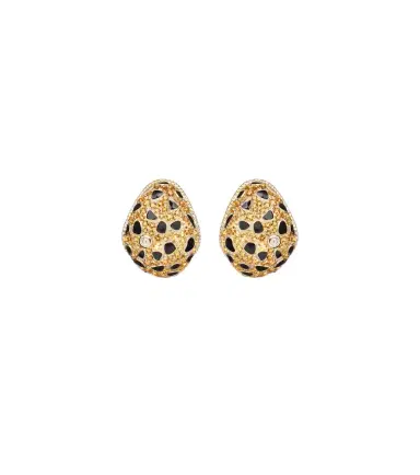 Yvonne Léon Yvonne Léon Lynx 9kt gold earrings with citrines, enamel, and diamonds | Thumbnail 1