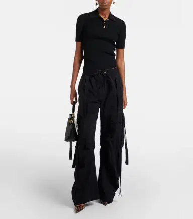 Dolce & Gabbana Embellished ribbed-knit polo shirt | Thumbnail 4 Dolce & Gabbana Embellished ribbed-knit polo shirt | Thumbnail 4