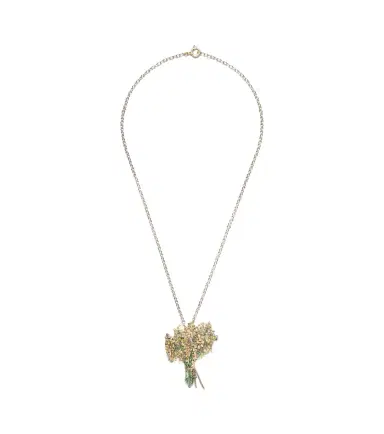 Yvonne Léon Yvonne Léon Broche Mimosa 9kt and 18kt gold pendant necklace with gemstones | Thumbnail 1 Yvonne Léon Yvonne Léon Broche Mimosa 9kt and 18kt gold pendant necklace with gemstones | Thumbnail 1